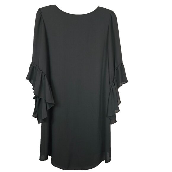 Whimsigoth Dark Academia Punk Rocker Flutter Sleeve Joseph Ribkoff Black 4 Top - Picture 6 of 14